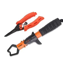 Premium Stainless Steel Fishing Lip Gripper and Control Tool (Orange)