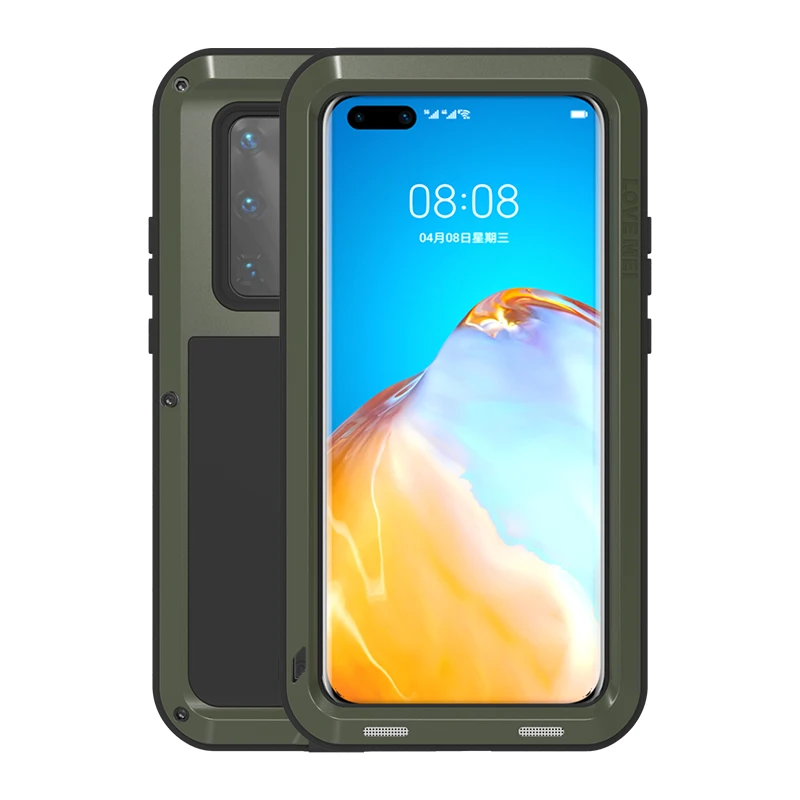 Original Love Mei Cases For Huawei P60 art P50 P40 P30 Pro Lite Metal Aluminum Armor Shockproof Heavy Duty Case Protective Cover