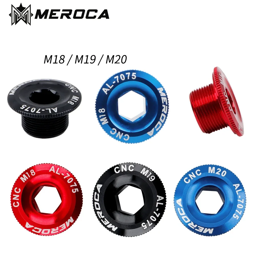 Bike Crank Cover Bike Crank Bolt MEROCA MTB Aluminum Alloy CNC Screw Mountain Bike Crank Cover Screws M18/M19/M20 Bolt For SHIMANO Iamok