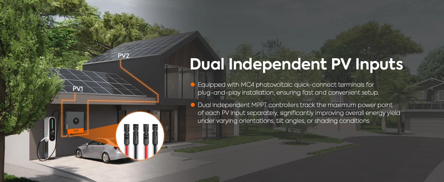 Solar Inverters 6.2KW 11KW 48Vdc Built 120A 150A MPPT Solar Charge Controller 22