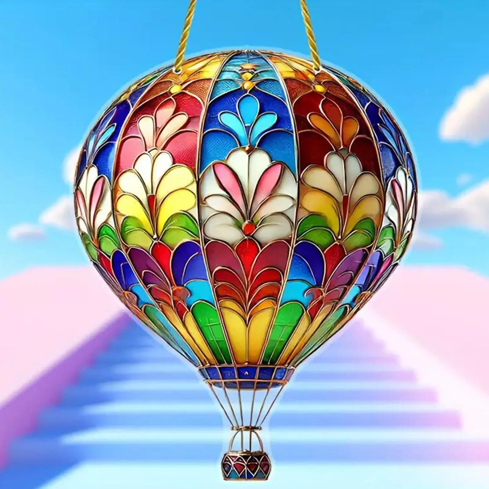 1pcs Hot Air Balloon Sun Catcher Acrylic Wall Hangable Colored Decor Indoor Window Decor Hangable Art For Indoor Outdoor