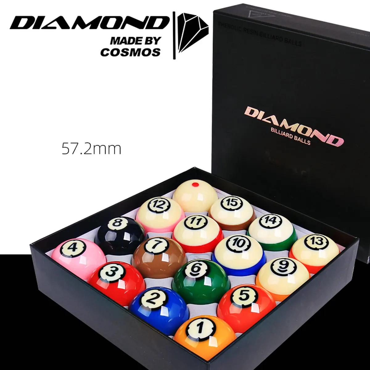 Cosmos Diamond Billiards Pool Ball Big Number 2-1/4" Set