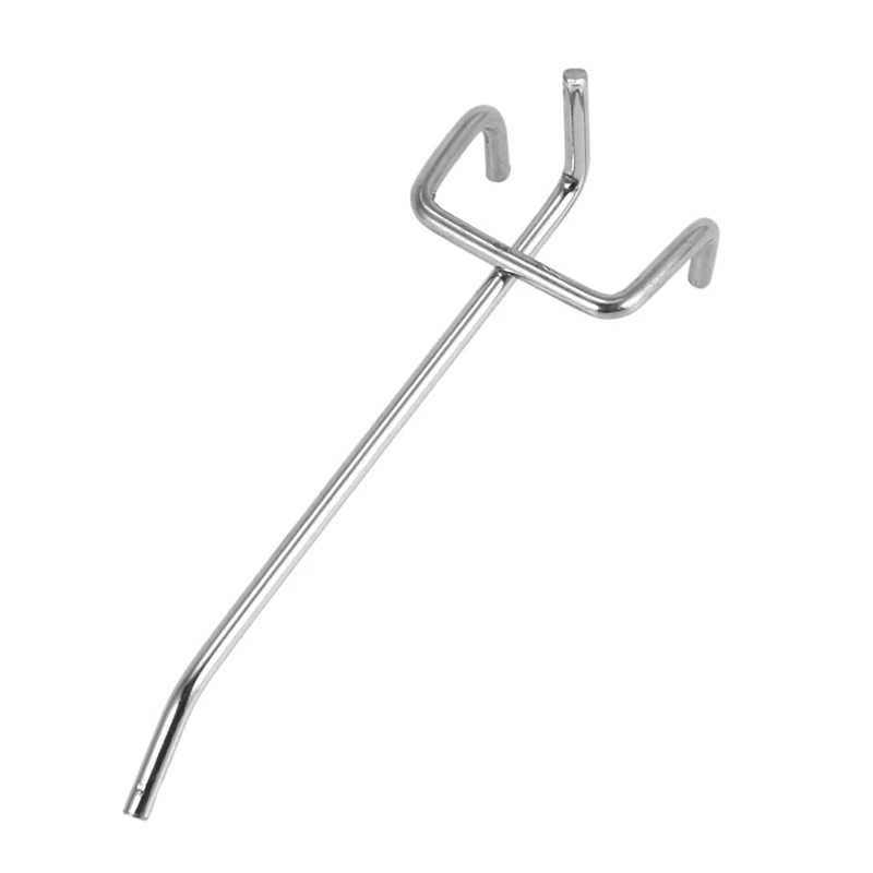 FAAJ-25Pcs 100Mm Pegboard Hooks Slat Wall Retail Display Shop Peg Hang Fits Home Hanger Chrome Metal 1-1.5Kg Loading