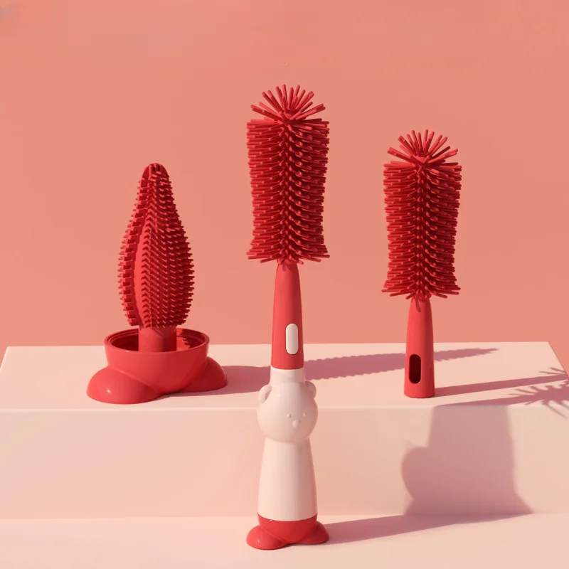 Cleaning Brush Set Silicone Bottle Cleaning Brush Baby Pacifier Straw Scrubber 360 Degree Glass Cup Washing Kitchen Cleaning Tools cleaning brush bottle cleaning brush bottle brush cleaning brush set straw cleaning brush