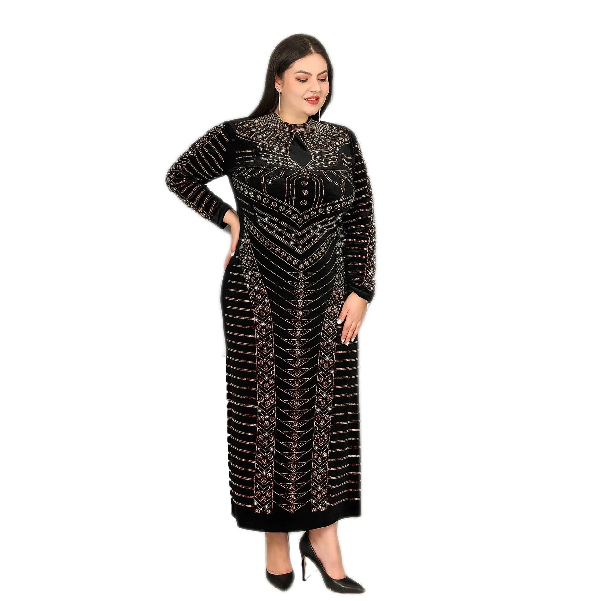 Sexy Wrapped Long Slim Dress Muslim Dress For Prom Wedding Temperature Dress African Fashion Robe European Style Costume Party