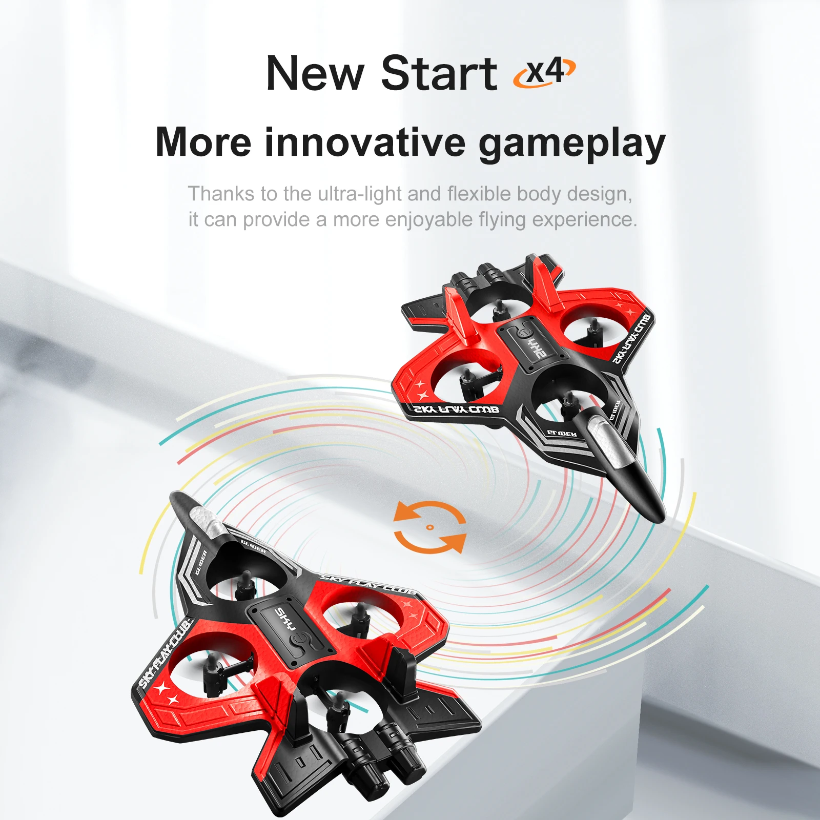New remote-controlled glider, gravity sensing stunt foam aircraft, dazzling lights, rechargeable anti-drop drone, children's toy