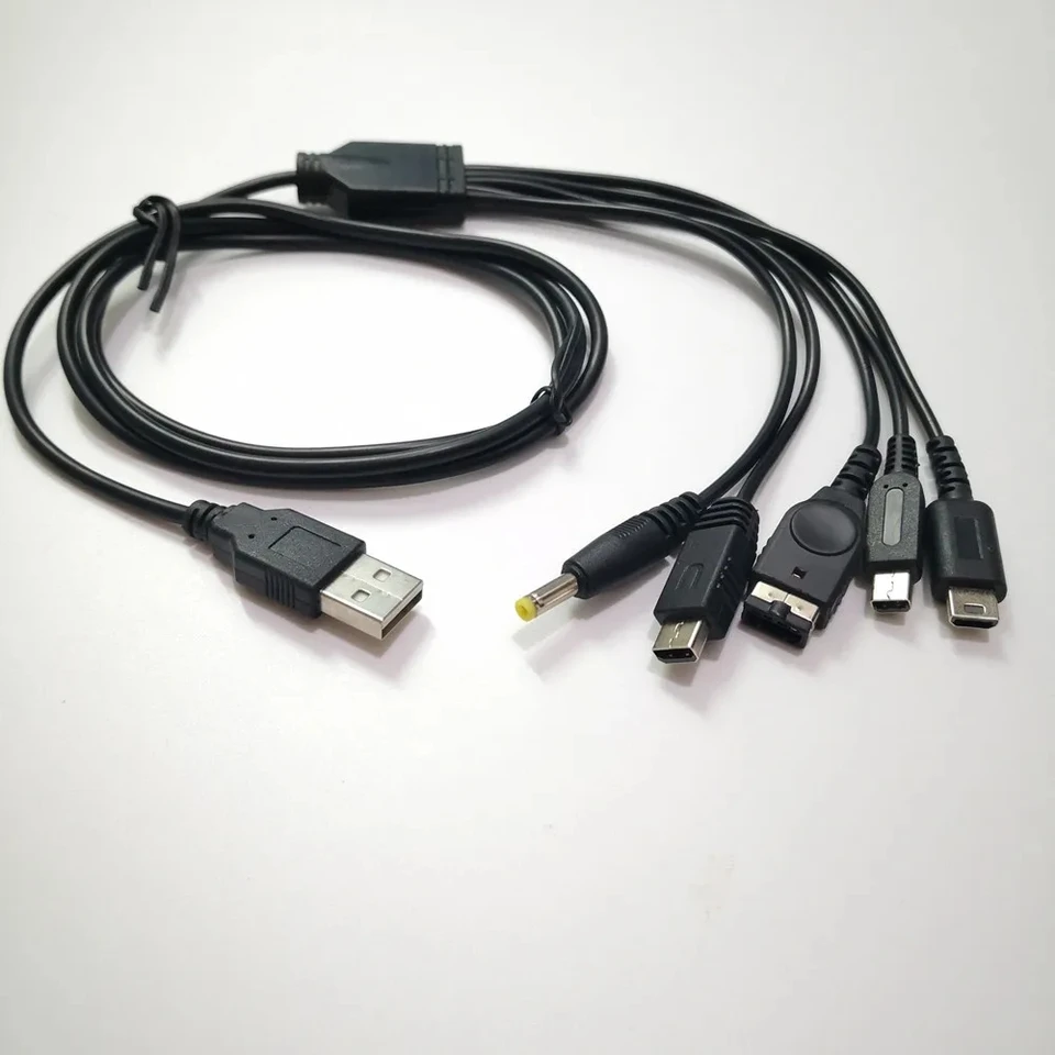 WiiU, 3DS, NDS-LITE, P, S, P, GBA-SP 용 USB 충전기 충전 케이블, 500 개, 5 in 1