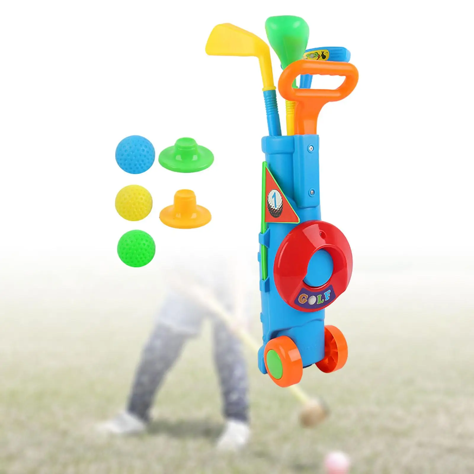 Kids Golf Club Set Toy Color Recognition Interactive Portable Outdoor Sports Toy Holiday Gift Babies Ages 3 4 5 6 Party Toy Kids