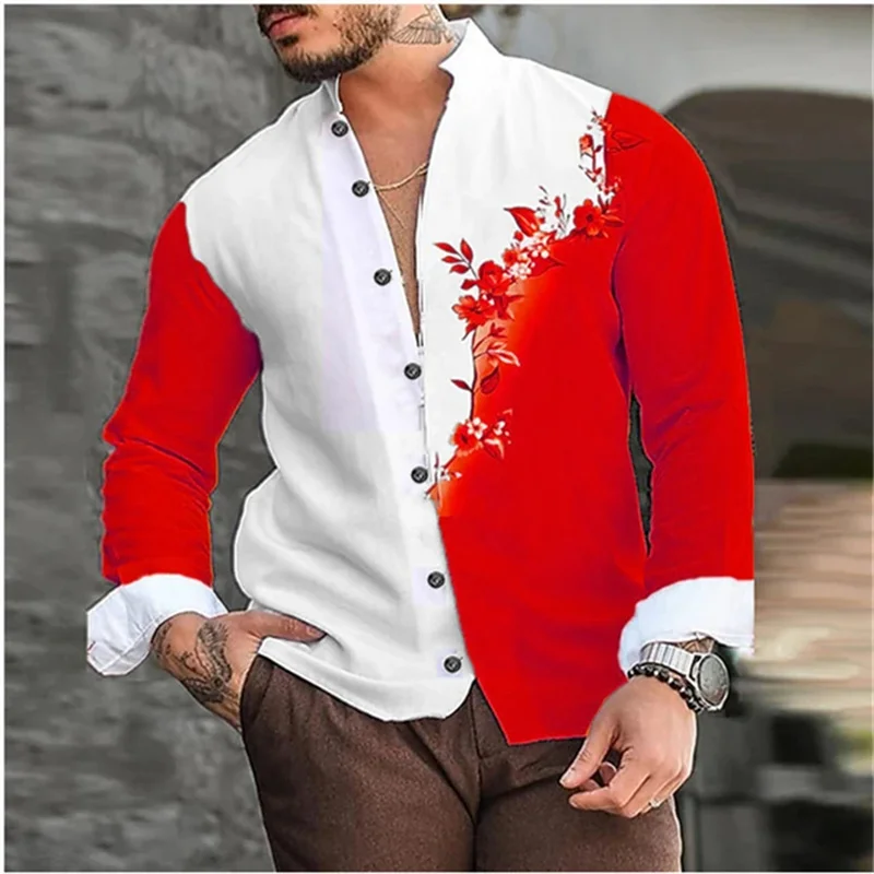 Men's Shirts Fashion Casual Buttons Floral Color Blocking HD Pattern Street Party Men's Tops 2024 New Fashion Button Design vonda women elegant long sleeve blazer fashion tunic tops 2024 casual loose solid color coats buttons autumn ol office blazer