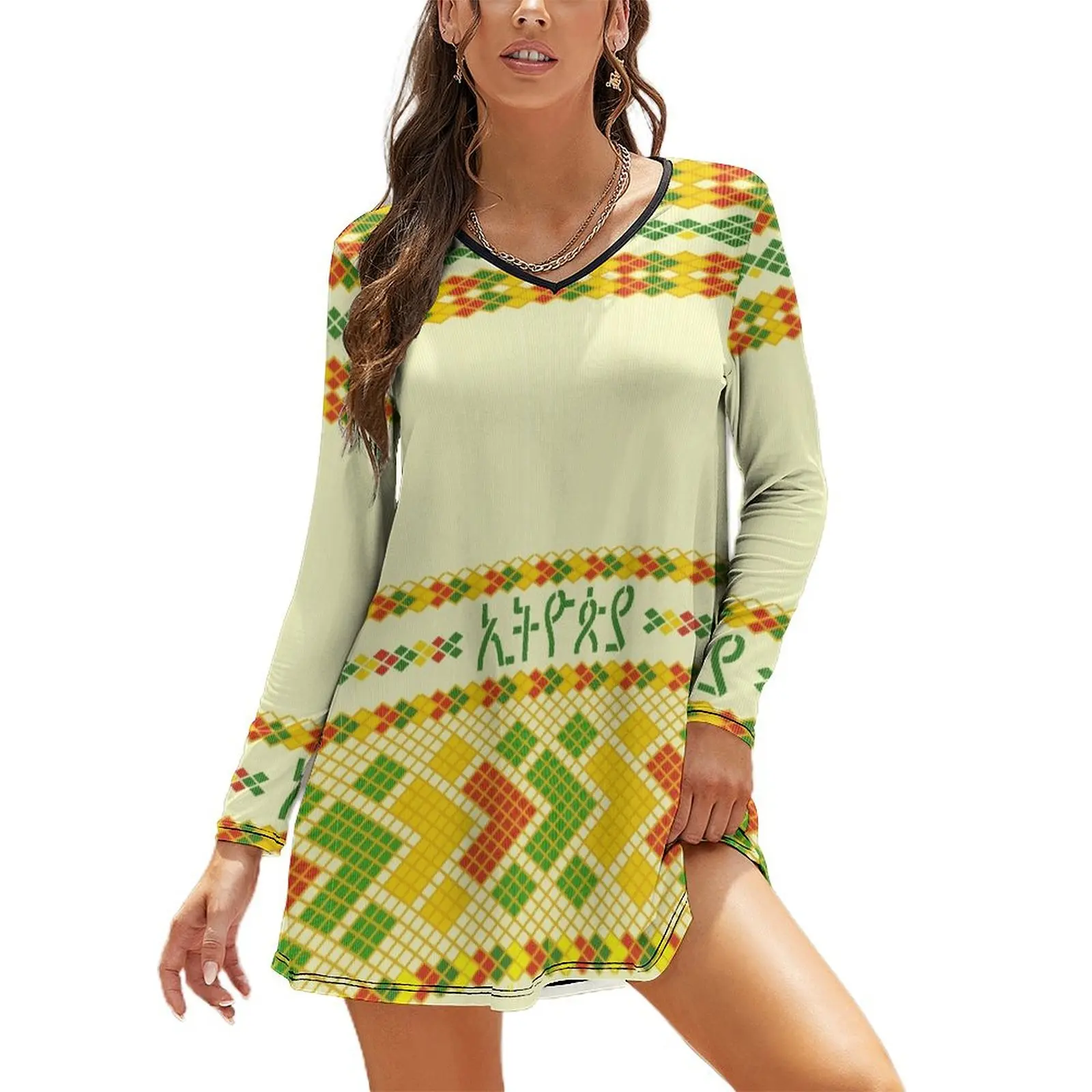 

Tibeb 2 Long Sleeved Loose Dress elegant party dress for women 2024 bandage dress Bridesmaid woman