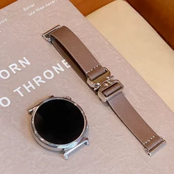 Luxury Horn Button Leather Strap for Women - Elegant Wrist Bracelet (Coffee)