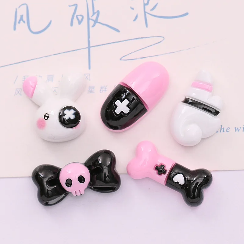 

10 Pcs New Lovely Mini Cartoon Little Rabbit Butterfly Junction Resin Scrapbook Diy Jewellery Hairpin Accessories Decorate Craft