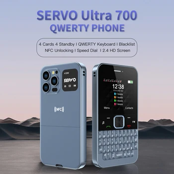 SERVO Ultra700 4 بطاقة SIM Qwerty الهاتف المحمول NFC التحكم في الوصول سرعة الاتصال الهاتفي القائمة السوداء TYPE-C GSM الخلوية لوحة المفاتيح الكاملة الهاتف المحمول 1