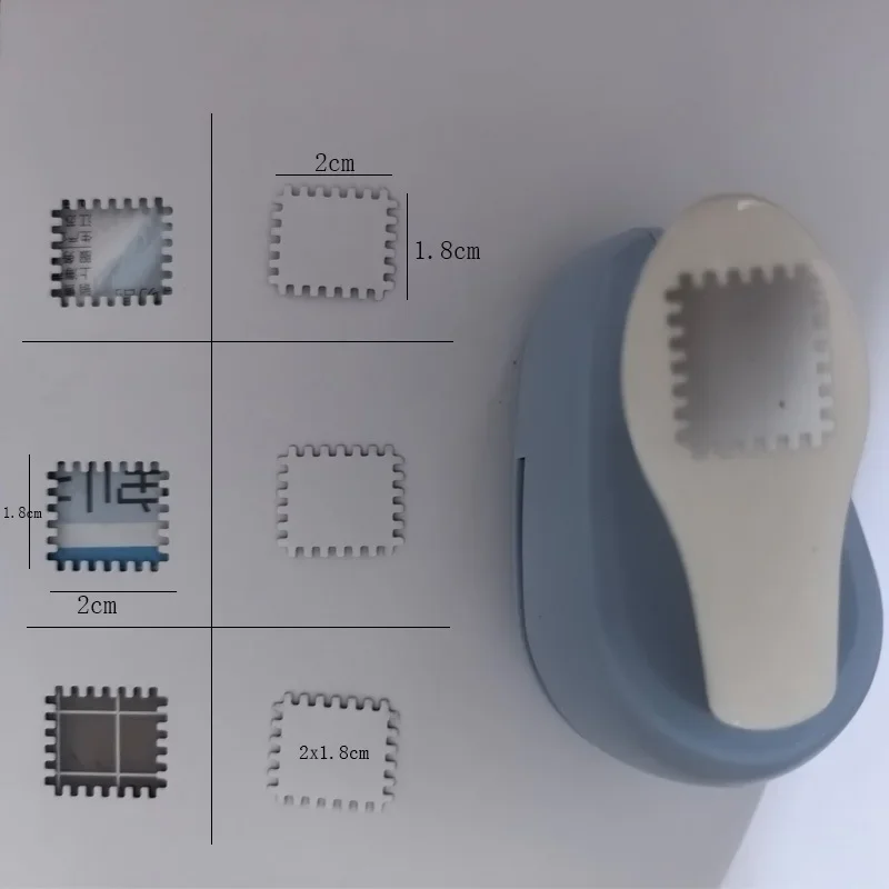 펀치 톱니형 펀처 엠보서 신제품 2x1.8cm 스탬프 모양 공예 펀치 엠보싱 기계 원형 구멍