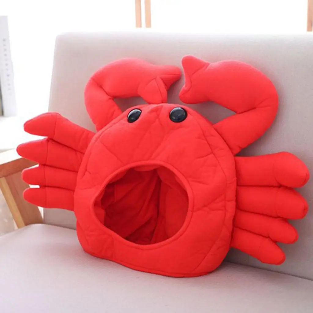 Funny Plush Crab Hat Cartoon Animal Hat Party Costume Accessories