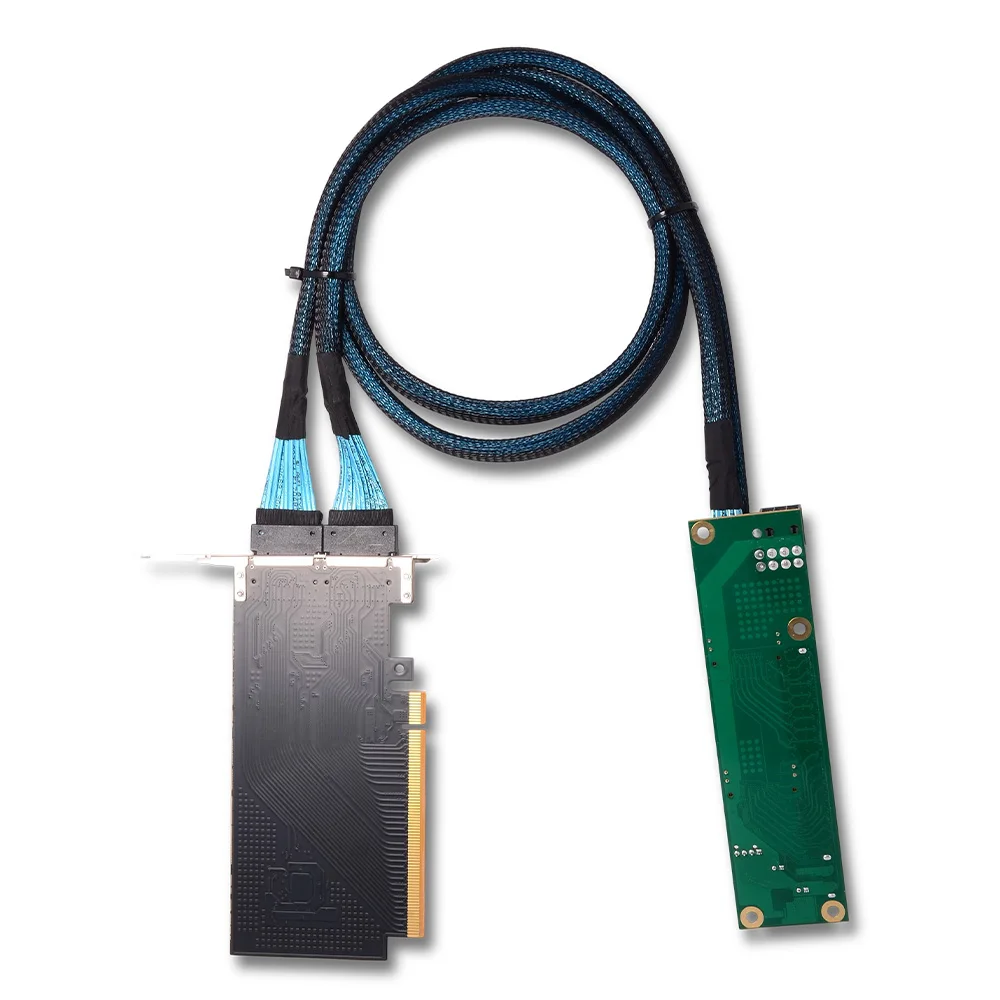 PCIe 4.0 5.0 x16 슬림 SAS SFF-8654 라이저 마더보드 MCIO 분할 카드 단일 슬롯 그래픽 카드 GPU 외부 확장 어댑터