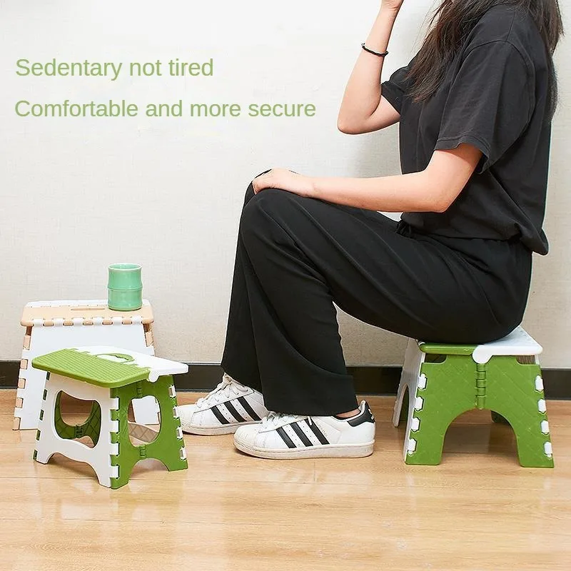 Outdoor Folding Stool Portable Thickened Fishing Bench Plastic Mazar Chair Portable Shrink Beach Chair Home Space Saving 4