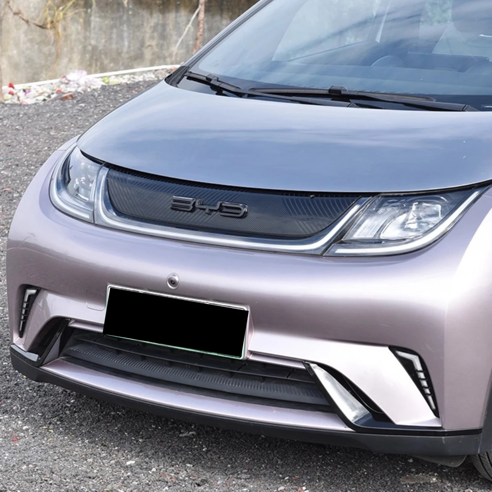 BYD 돌핀 전면 차량 엠블럼 블랙 배지 블랙아웃 개조 카본 파이버 패턴 차량 배지