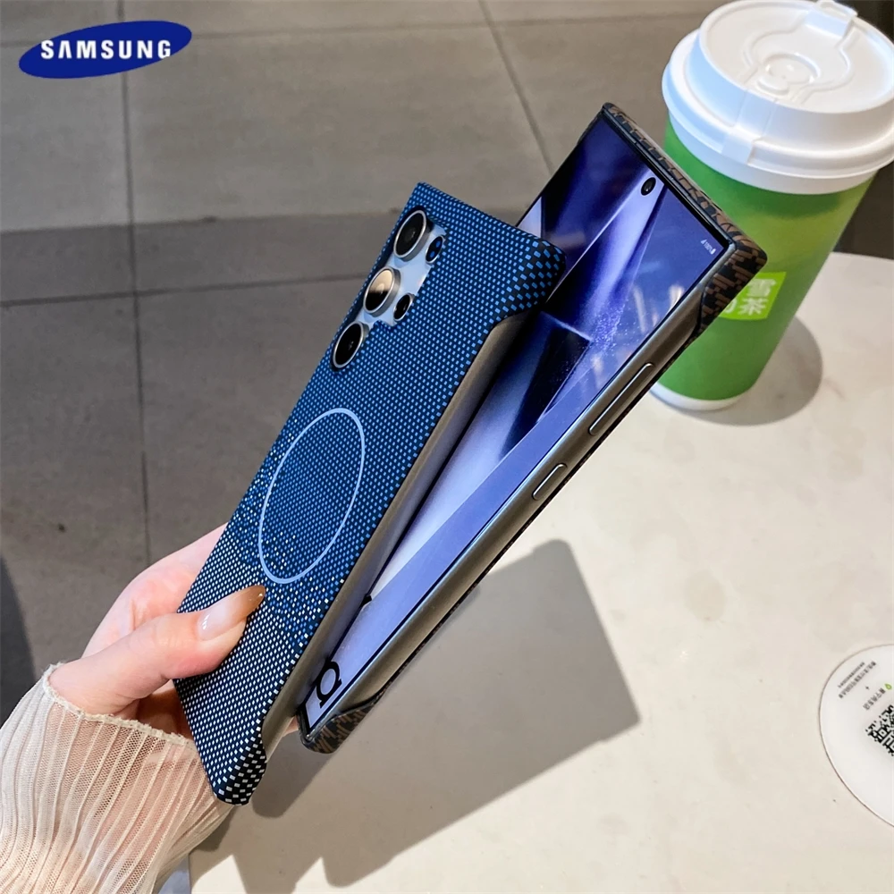 Ultra Slim Carbon Fiber Magnetic Case with Wireless Charging Compatibility