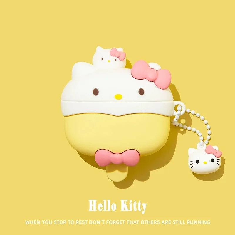 

Cute cartoon 3D Summer ice cream Hello Kitty earphone protective case for AirPods 1/2 Pro, 3, and Pro2 Convenient to carry