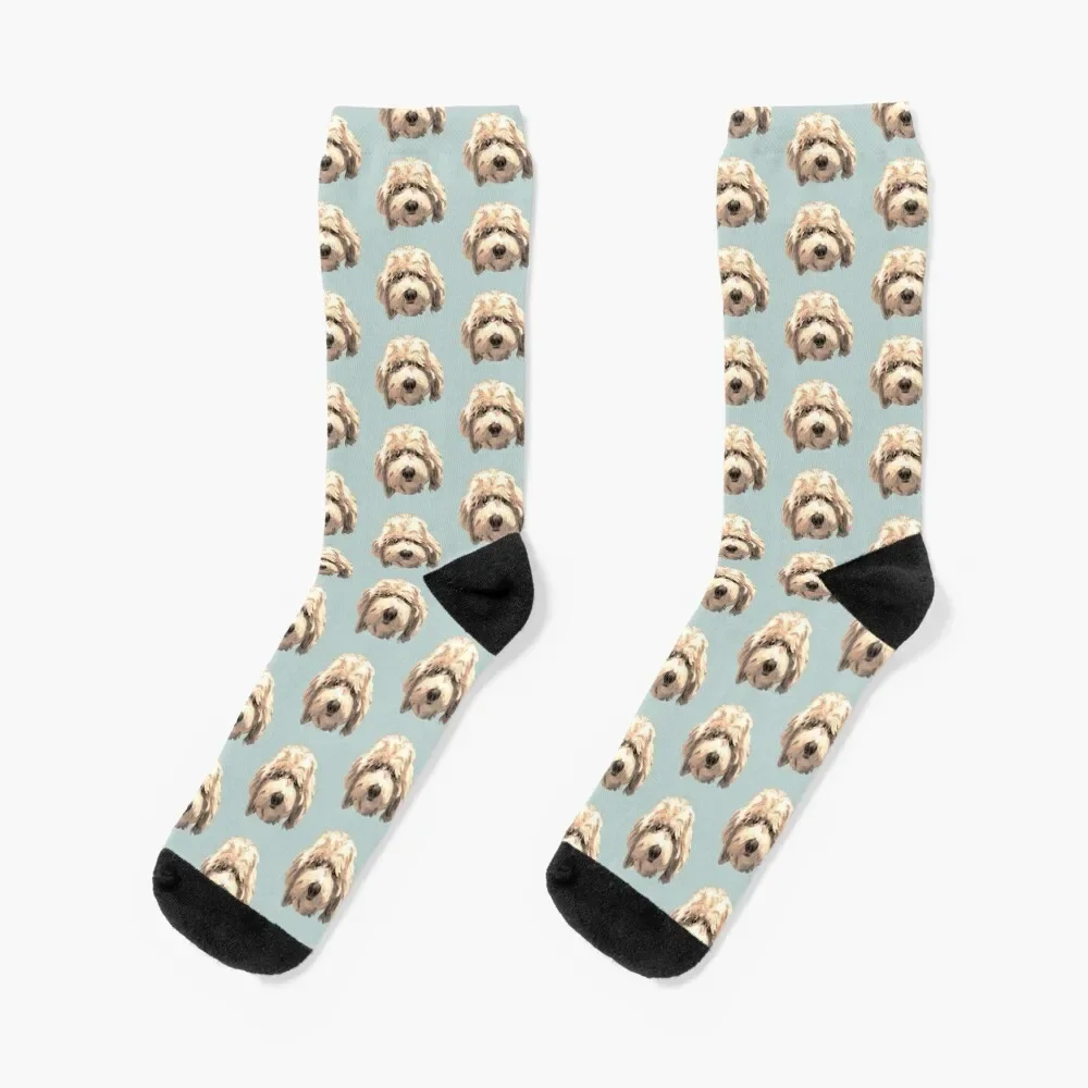 

Lucky Labradoodle Face ~ Golden Socks cute happy set Socks Woman Men's