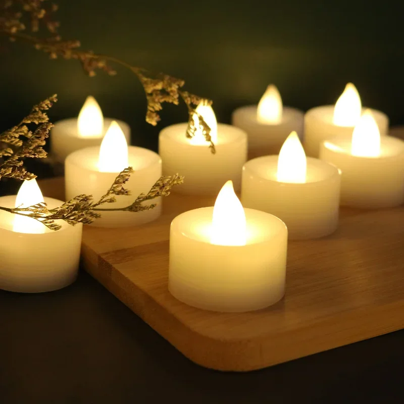 

6/12pcs Flameless Led Tealight Candles Battery Operated Pillar Candle Bulk for Home Wedding Birthday Party Romantic Decoration