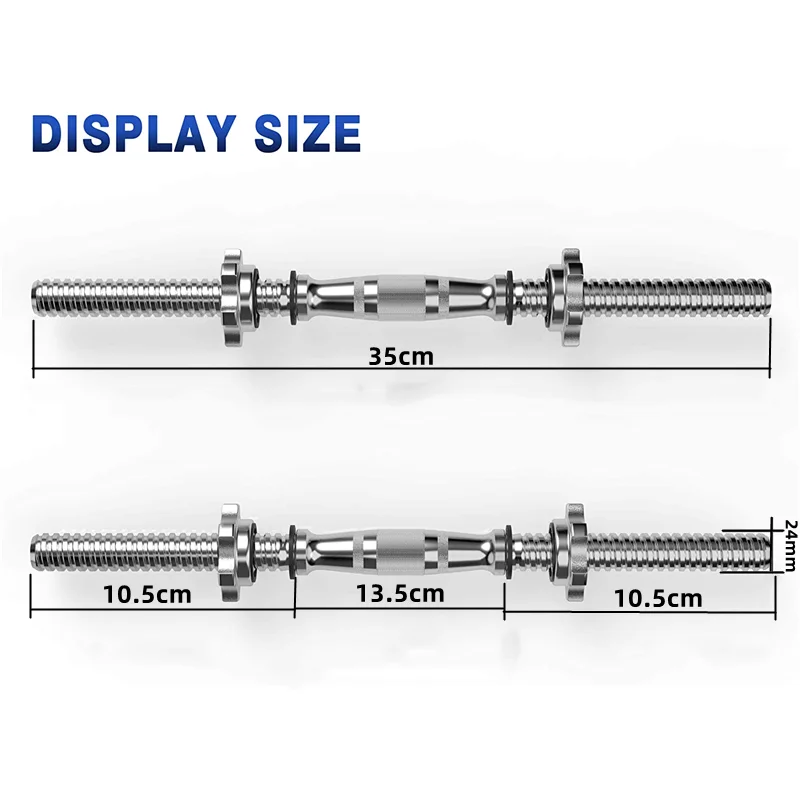Threaded Dumbbell Handles Adjustable Dumbbell Bar Handles 1 Inch Standard Weight Plate Weightlifting Accessories 300lbs