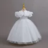 Shiny Toddler Little Big Girls Off Shoulder Ruffled  Wedding Flower Girl Birthday Party Pageant Formal Holiday Dress 5