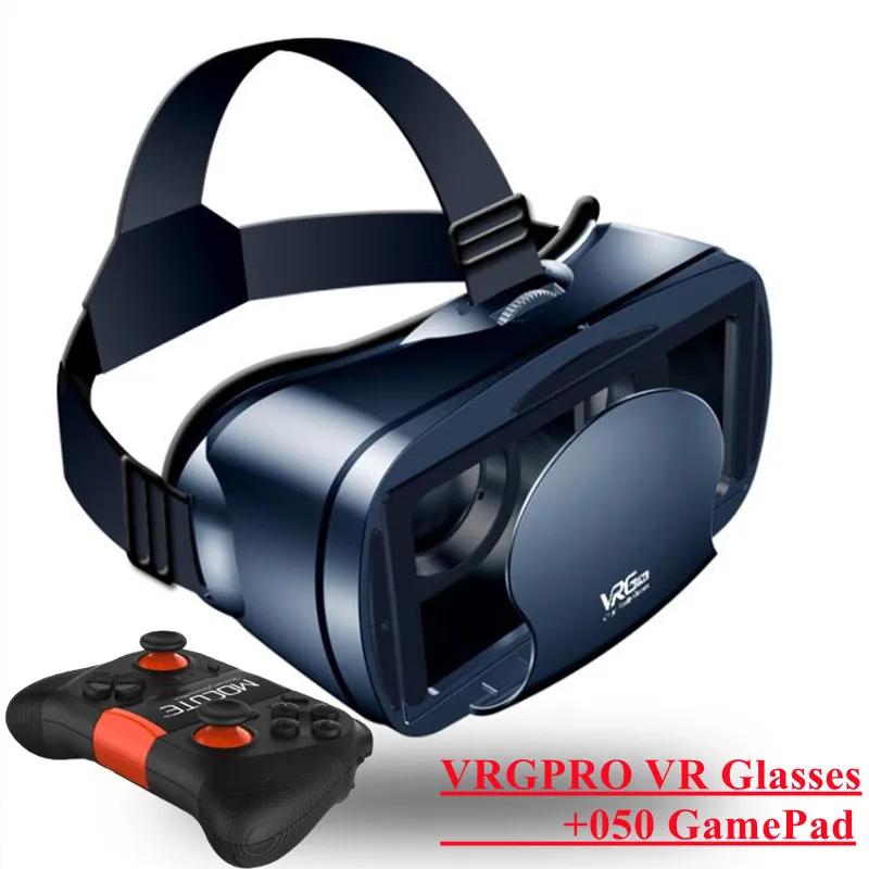 Gafas VR de realidad Virtual IMAX pantalla enorme película gafas 3D Google caja de cartón casco VR para teléfono de 5-7 ", Joystick de juego de soporte