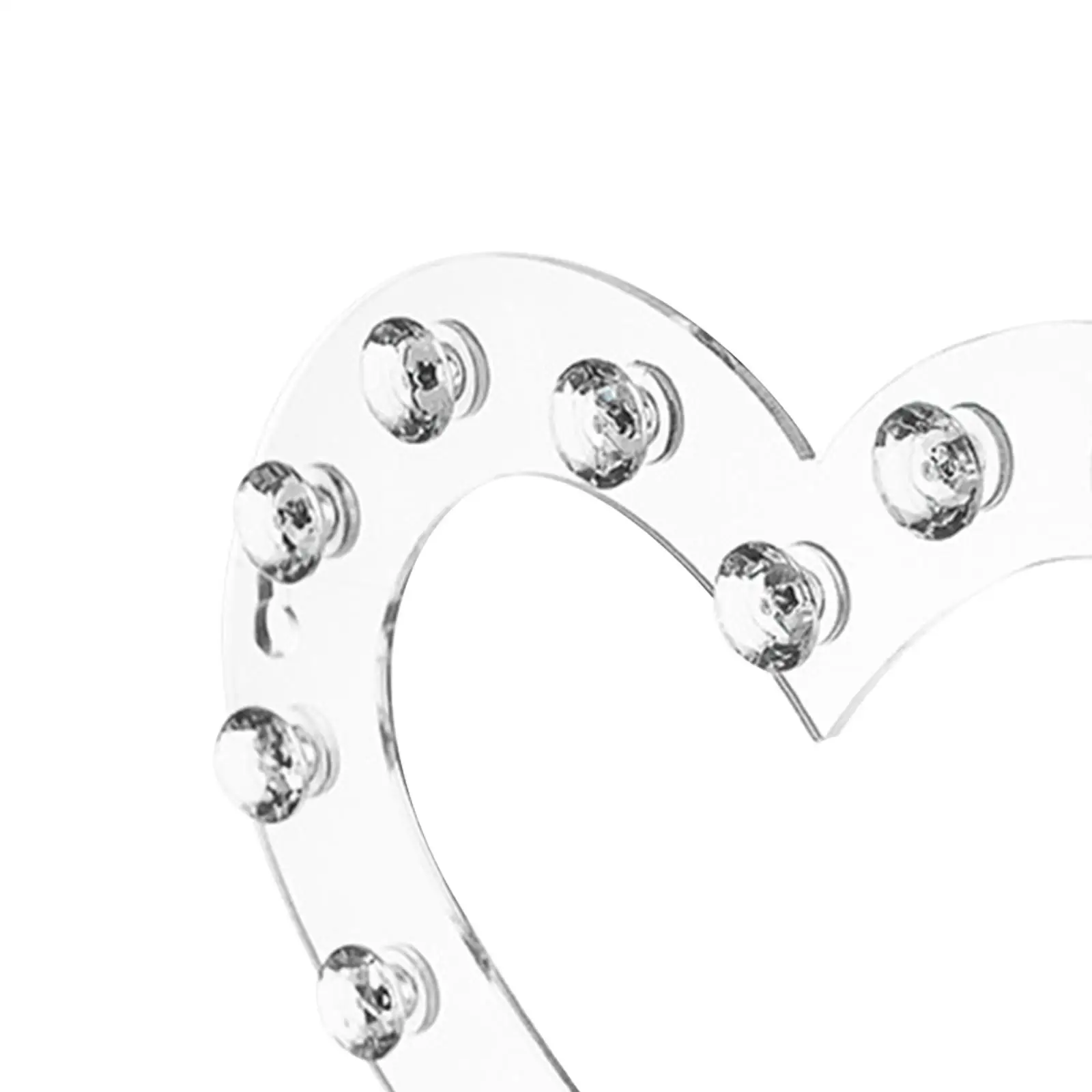 Jewelry Organizer with 16 Hooks Acrylic Heart Shape Rack Hook Transparent Necklace Hook Wall Mounted Decorative Jewelry Holder
