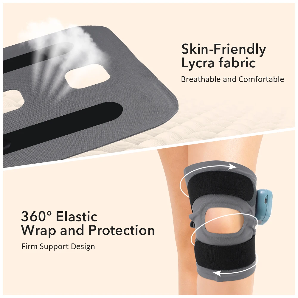 1PC Cordless EMS Heating Knee Pad Electric Knee Massager Calf Leg Warm Massage Wrap Knee Protector For Joint Muscle Relax