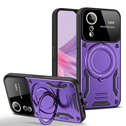 Shockproof Armor Case with Magnetic Ring Stand & Camera Protector for VIVO V29 (PURPLE)