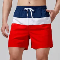 Trendy Color Block Pattern 3d Print Men Women Swim Trunks Quick Dry Drawstring Beach Shorts Men's Pants Swimwear Beach Short 1
