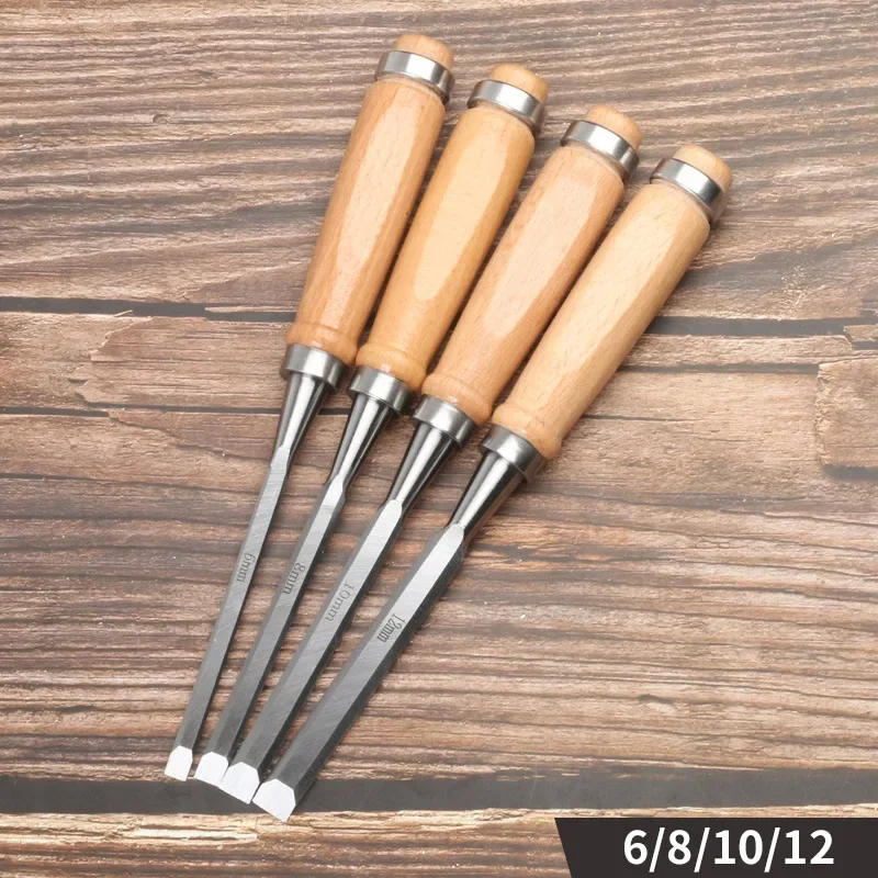 木工彫刻刀 6/8/10/12 ミリメートル 4 個 DIY 彫刻彫刻刀セットプロフェッショナル木工用人間工学に基づいた木彫りツール ...