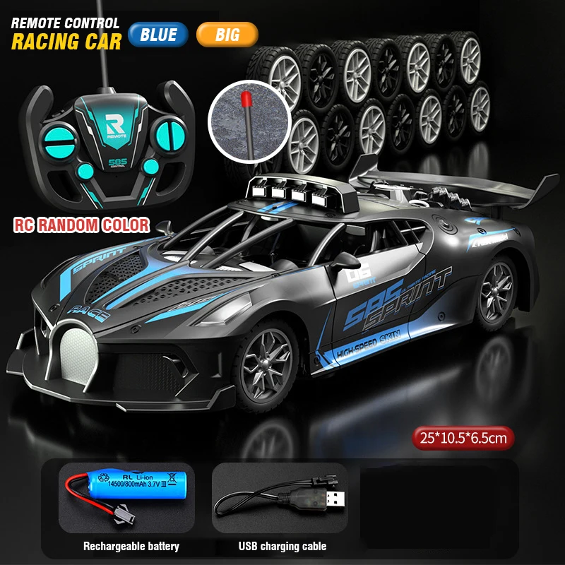 thumbnail image 1 of Coche teledirigido de 4 canales de alta velocidad para niños, coche de carreras de deriva, coche deportivo eléctrico, modelo de vehículo de juguete, regalo de cumpleaños, 1 of 5