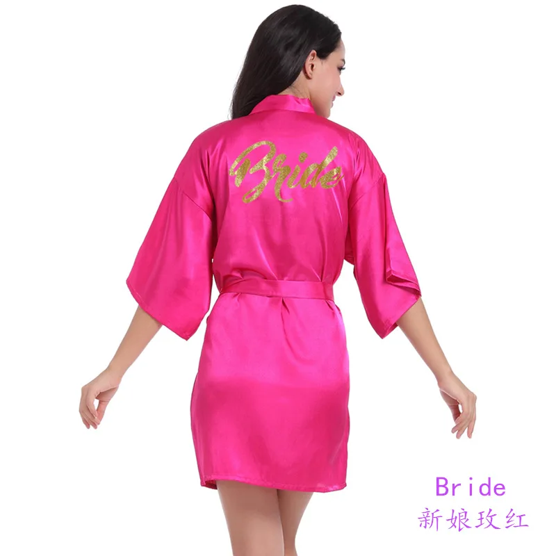 

2022 Women's Wedding Dressing Gown Gilded Onion Powder Bride Nightgown Women's Summer Thin Cardigan Bridal Morning Gown R1