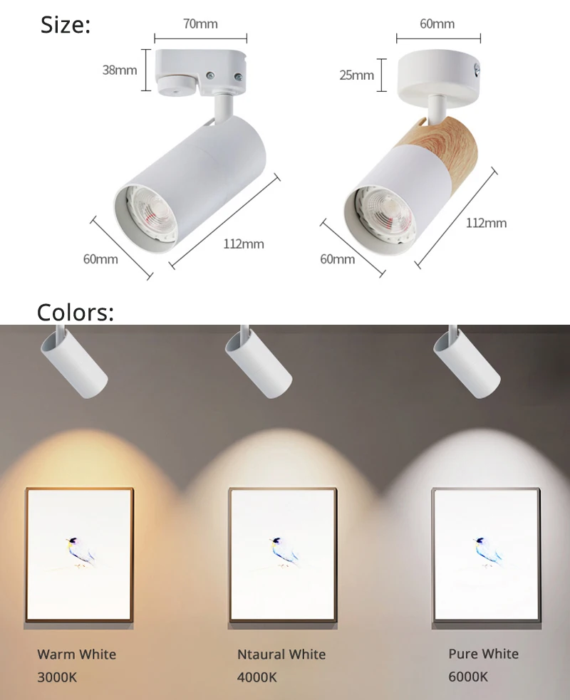 Adjustable Surface Mounted Ceiling Downlight with 5W GU10 COB LED Bulb Replaceable LED Spot Light 360 Degree Rotating