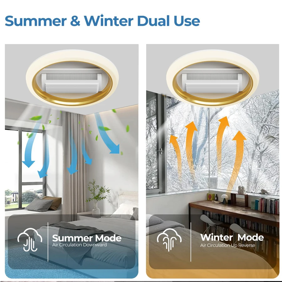 48CM LED Ceiling Fan Light Remote Control With Infinite Dimming 6 Levels Of Wind Speed ​​Living Room Bedroom Chandelier Fan