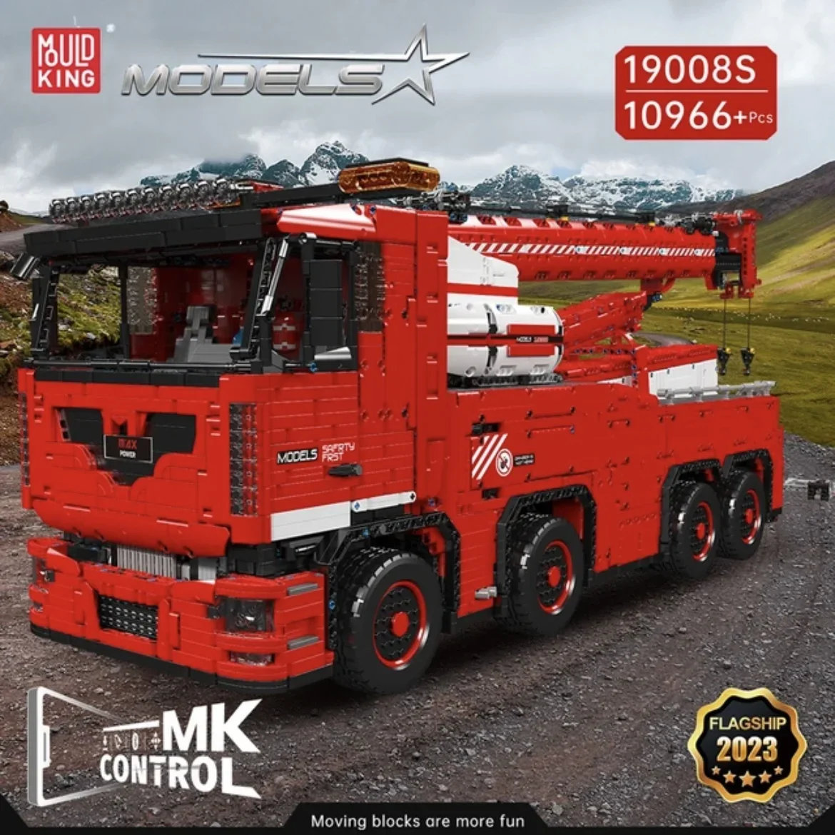 

MOULD KING 19008 The MOC-29848 Motorized Tow Truck MKII Set Assembly Crane Toys Building Blocks High-Tech Car Bricks Kids Gifts