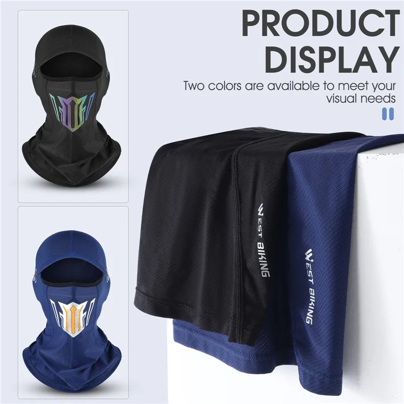 WEST BIKING Balaclava Cycling Cap Summer Cool Sports Running Hats Sun UV Protection Motorcycle Bike Full Face Cover Headwear