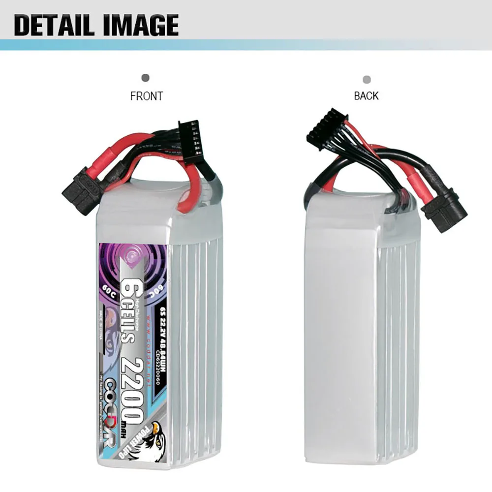 CODDAR 6S 22.2V 2200MAH 60C For RC Airplane Car FPV Helicopter Drone Quadcopter RC Boat Truck Tank Drone Battery 5