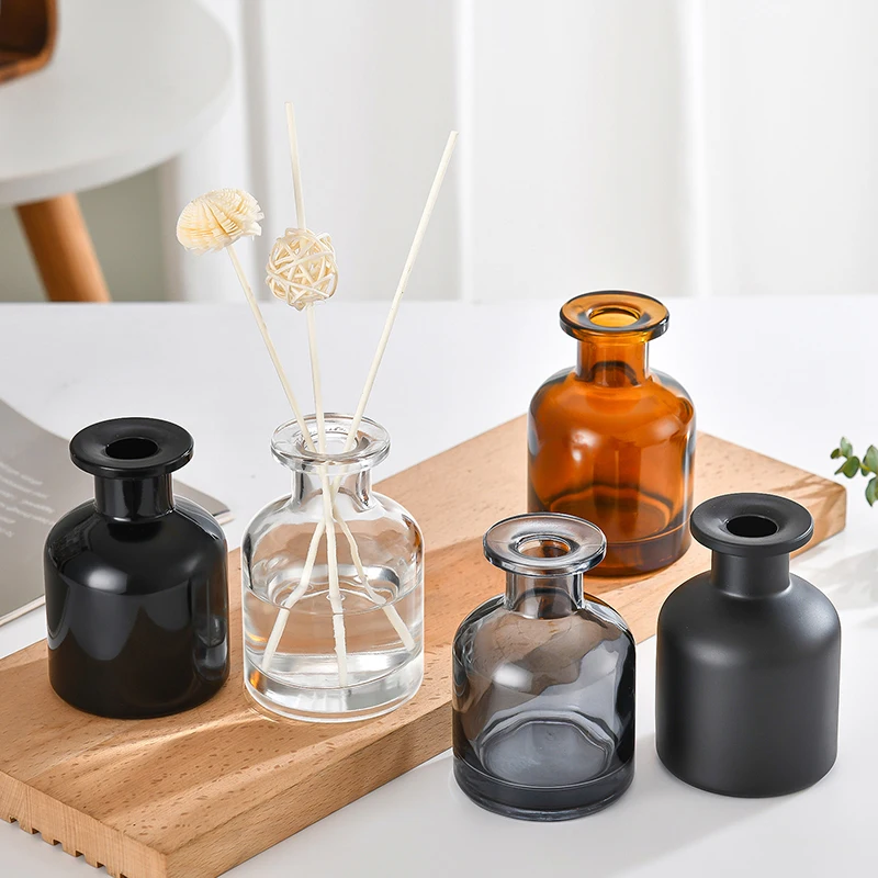Glass Bottles Aromatherapy Diffuser Bottle 1Pcs 50ml Home Fragrance Diffuser Bottle Party Gifts Glass Container Reed Diffuser Essential Oil Bottle Oil Diffusers Sticks