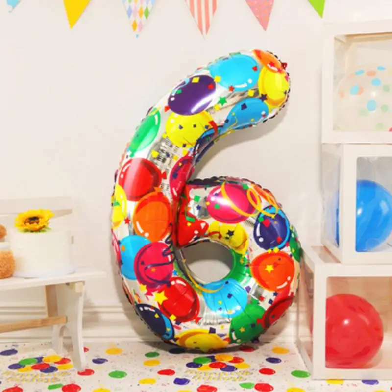 Große farbige digitale Aluminiumballons für Kinder und Erwachsene, Geburtstagsparty-Dekoration, Fotografie-Requisite für Babys, Mädchen und Jungen, 40 Zoll – Detail 11