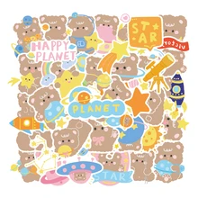 

10/50Pcs/set cute cartoon space bear Graffiti Laptop Guitar Motorcycle Luggage Skateboard Bike Waterproof Sticker
