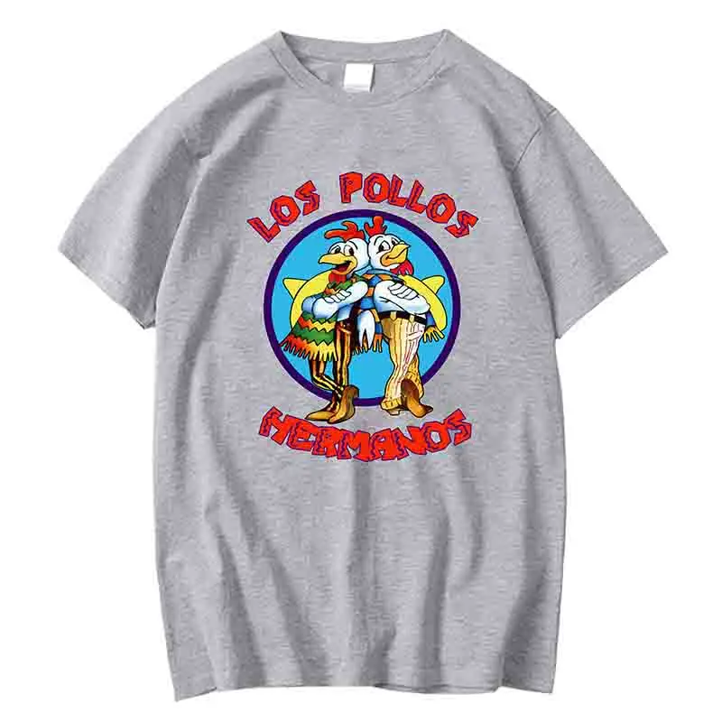 LOS POLLOS Hermanos 재미 있은 프린트 티셔츠 남성 패션 캐주얼 반팔 여름 코튼 통기성 Tshirt Chicken Brothers Tees