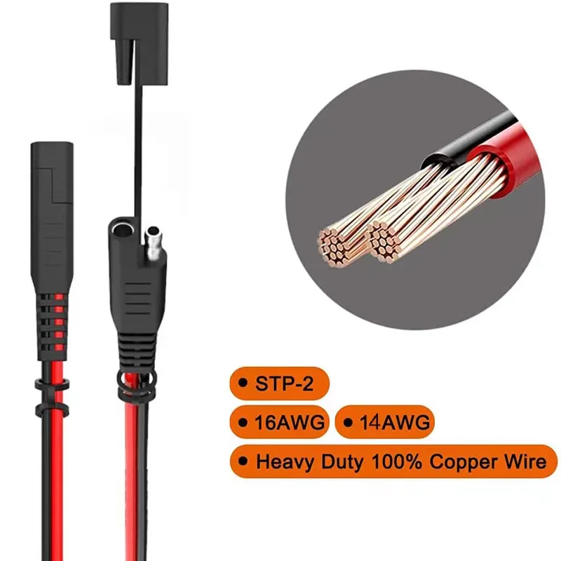 Extension cable SAE to SAE quick disconnect connector wire connector with reverse adapter suitable for car and motorcycle RV