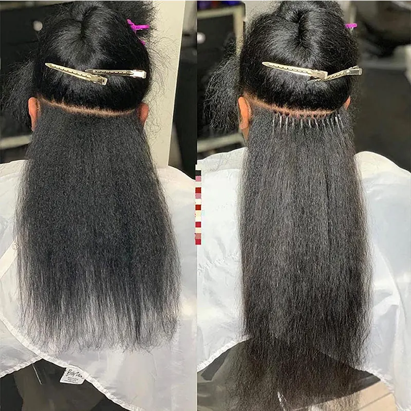 Yaki Pre Bonded Keratin Nail I Tip Human Hair Extensions 10-30inch Brazilian Remy For Black Women