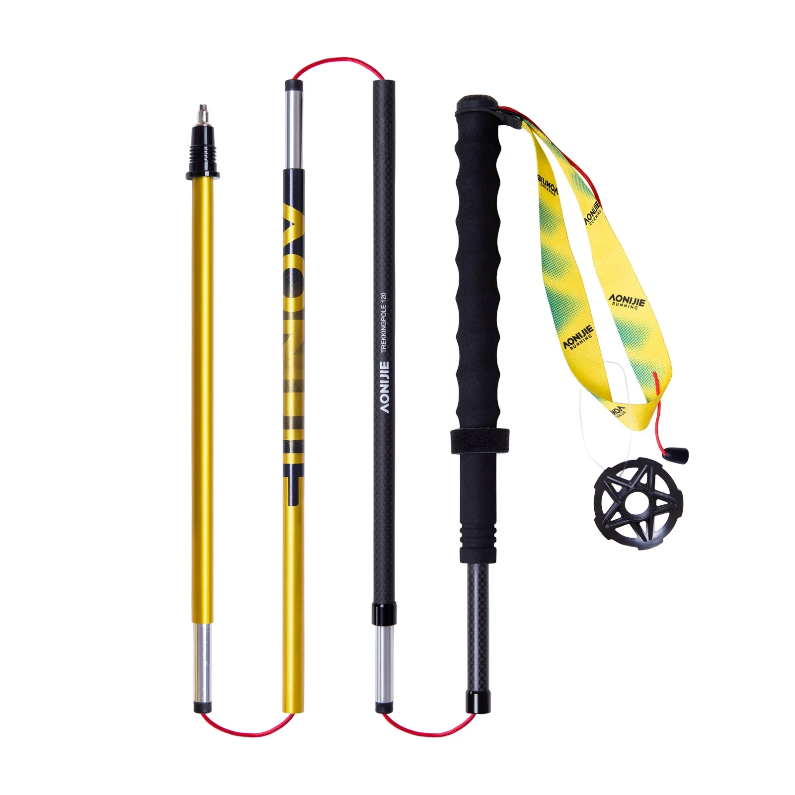 AONIJIE E4210 Newest 110CM 120CM Ultralight Folding Carbon Fiber Hiking Pole Straight Walking Sticks For Trail Running Climbing 2