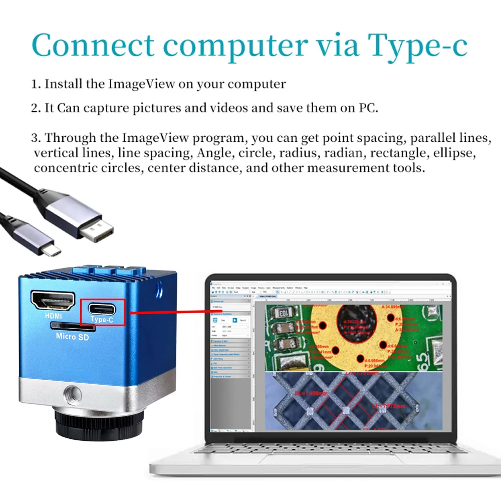 YIZHAN 4K/1080P 30FPS 전자 디지털 현미경 HDMI USB/VGA HD 납땜 카메라 150X 렌즈 0.3X/0.5X/2X Baelow Tools Repair