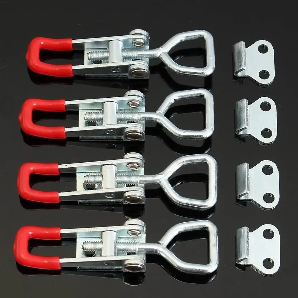 Toggle Latch Clamp 4pcs Steel Adjustable Locking Door Bolt Type Pull Action Hand 150kg Woodworking Tool
